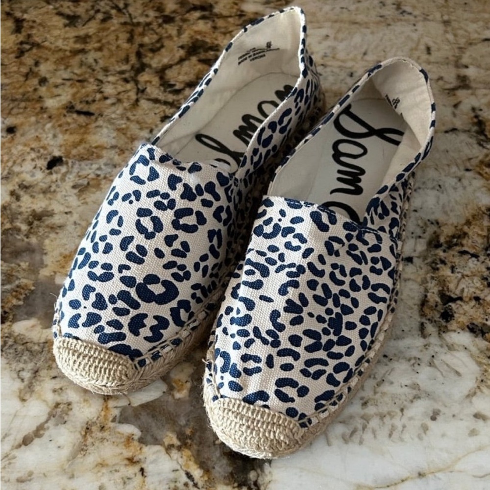 Sam Edelman Navy Animal Print Espadrilles